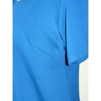 Elegancka Bluzka z falbankami idealna pod żakiet - chabrowa